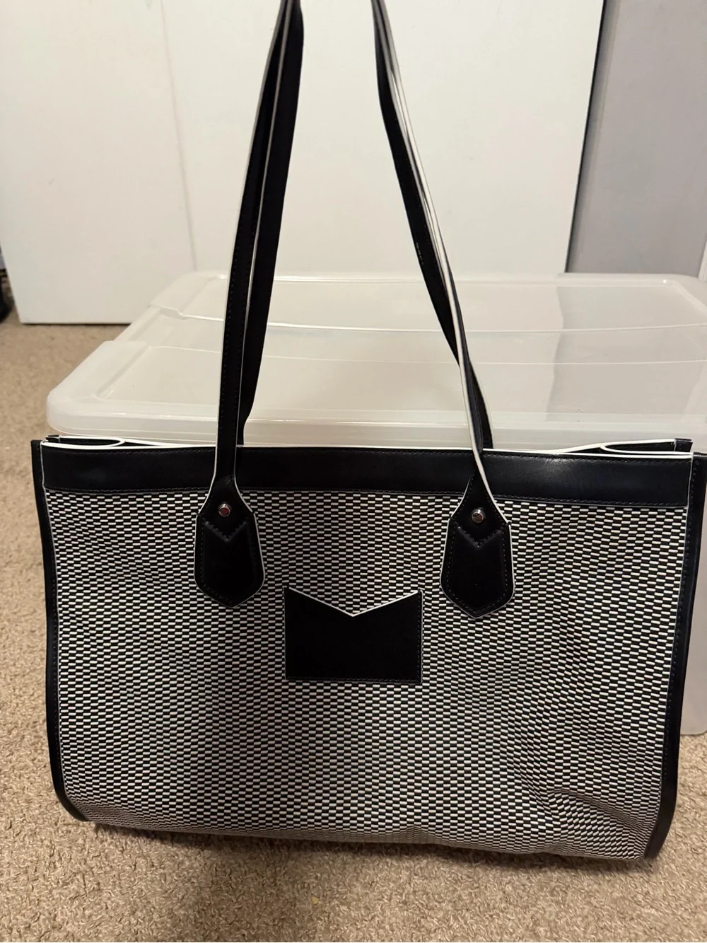 Michael Kors Black and White Logo Tote